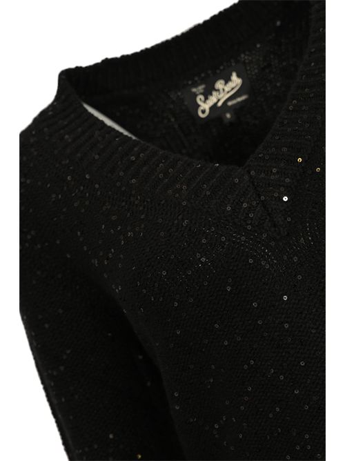 Maglia Elara in misto lana e cashmere con paillettes Black Mc2 Saint Barth | ELA000100037I